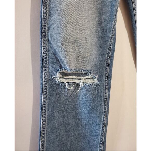 Boyish by Her Dempsey Distressed Button Fly Jeans Womens Straight Leg - Picture 7 of 8